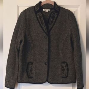 Pendleton Vintage English Rose Sweater Gray Lambswool Size LP